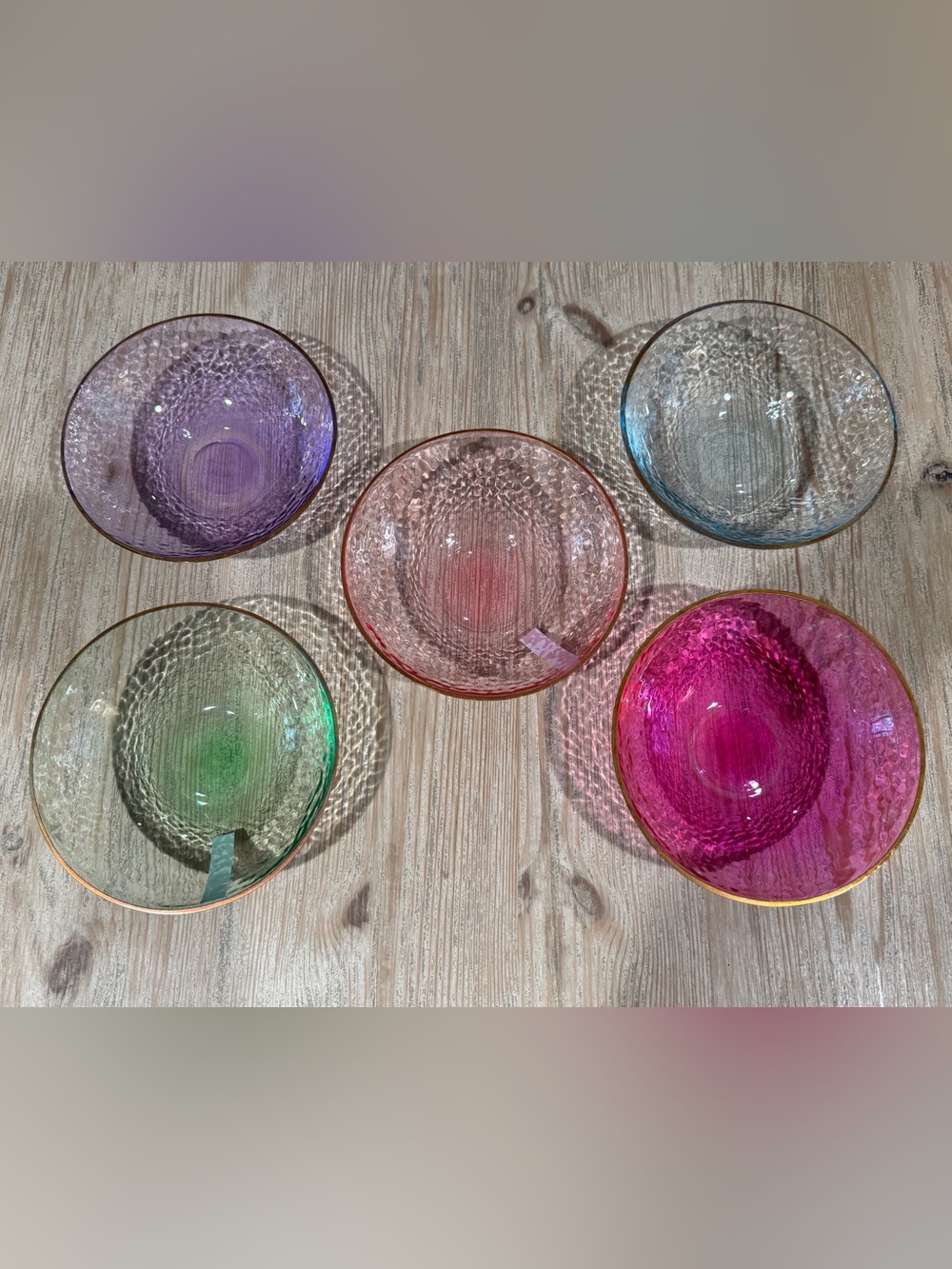 5 Glitterville Glass Bowls